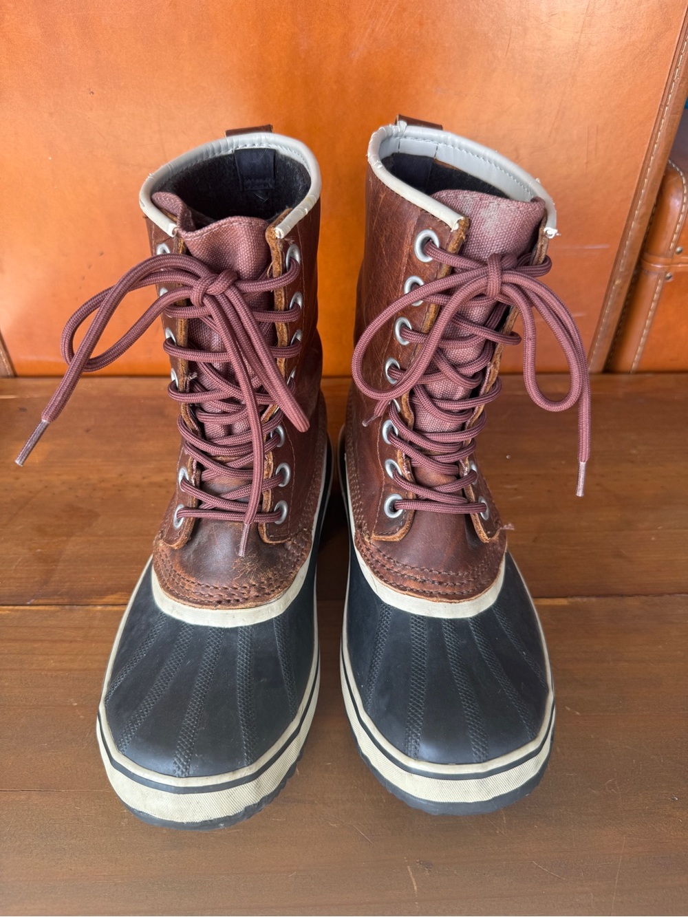Women’s Brown and Black Joan of Arc Waterproof Duck Boots - Classic Lace-Up